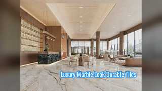 กระเบื้องพอร์ซเลนลายหินอ่อนที่ทนทานเพื่อการตกแต่งภายในที่หรูหรา