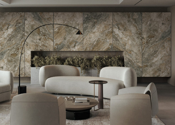 การบํารุงรักษาง่ายและทนคราบ กระเบื้อง Porcelain Indoor 1200*2800mm
