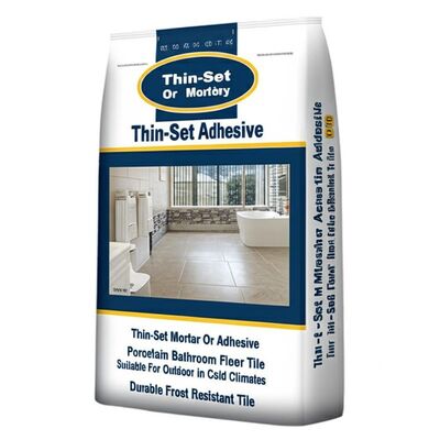 ปูนกาวบาง หรือ กาวติดกระเบื้องพอร์ซเลนสำหรับปูพื้นห้องน้ำ เหมาะสำหรับภายนอกอาคารในสภาพอากาศหนาว ทนทานต่อความเย็นจัด