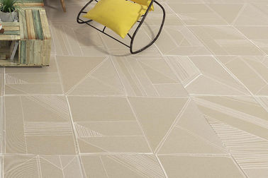 อิงค์เจ็ทตกแต่งห้องน้ำพรมกระเบื้อง 24 X 24 X 0.4 นิ้วใบรับรอง CE สีเบจสีกระเบื้องลวดลายไม่สม่ำเสมอ
