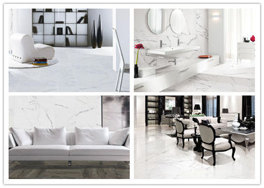 กระเบื้องผนังพอร์ซเลนขัดเงาดิจิตอลเคลือบ Carrara Super White Color Frost Resistant