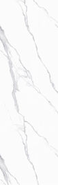 ขายร้อนห้องนั่งเล่น Porcelain คุณภาพดี Calacatta พื้นหินอ่อนและกระเบื้องผนัง White Carrara Marble Slab 80*260 ซม.