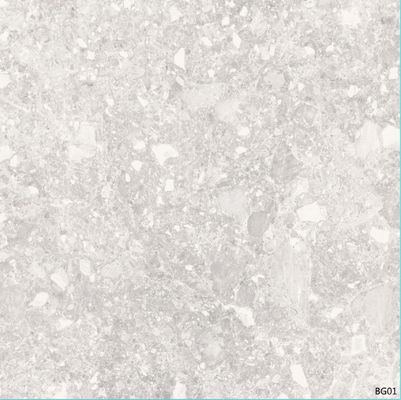 ห้องรับประทานอาหาร OEM กระเบื้องปูพื้น Porcelain Terrazzo สีเทาอ่อน